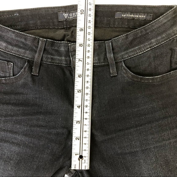 GUESS Brittany Skinny Dark Blue Denim Crystal Pockets Jeans Size 27” - Picture 4 of 12